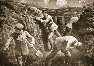 Second-Lieutenant Rochfort Picks Up a Bomb Which Was About to Explode and Hurls It from the Trench by H. Ripperger
